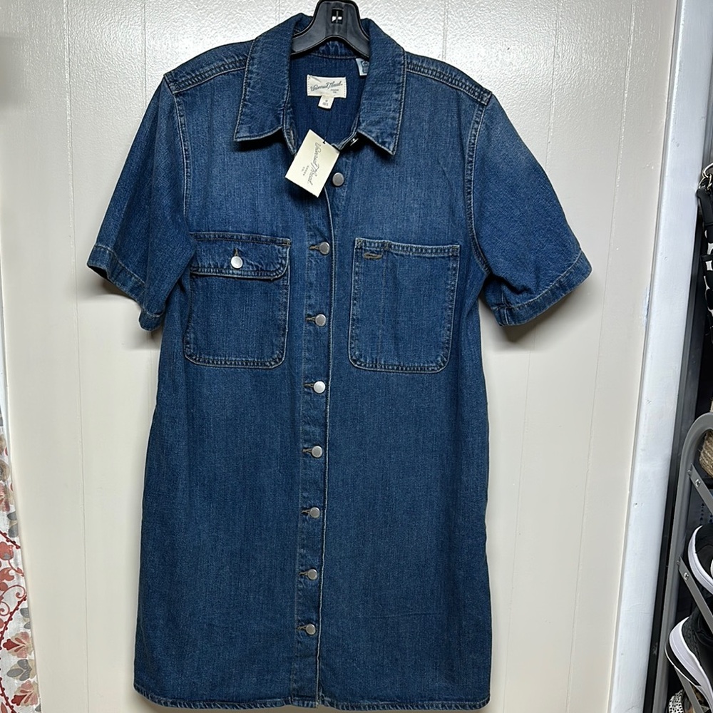 Universal Thread Blue Polo Collar Midi Dress - image 1